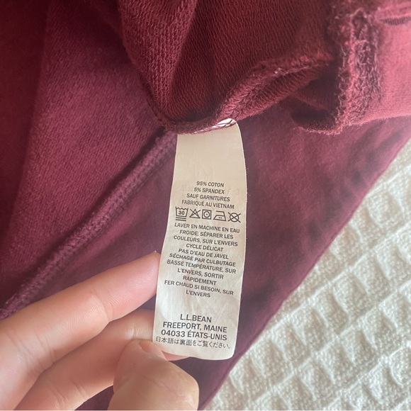 L.L. Bean Burgundy 1/4 Zip-Up Sweatshirt XL - Picture 4 of 5